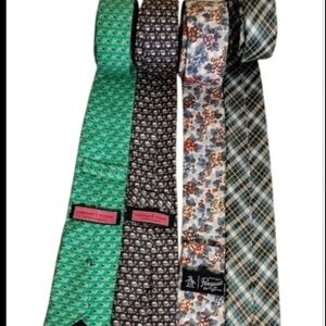 Vineyard Vines & Original Penguin Men's Tie Set - Green, Navy, Floral, Plaid.